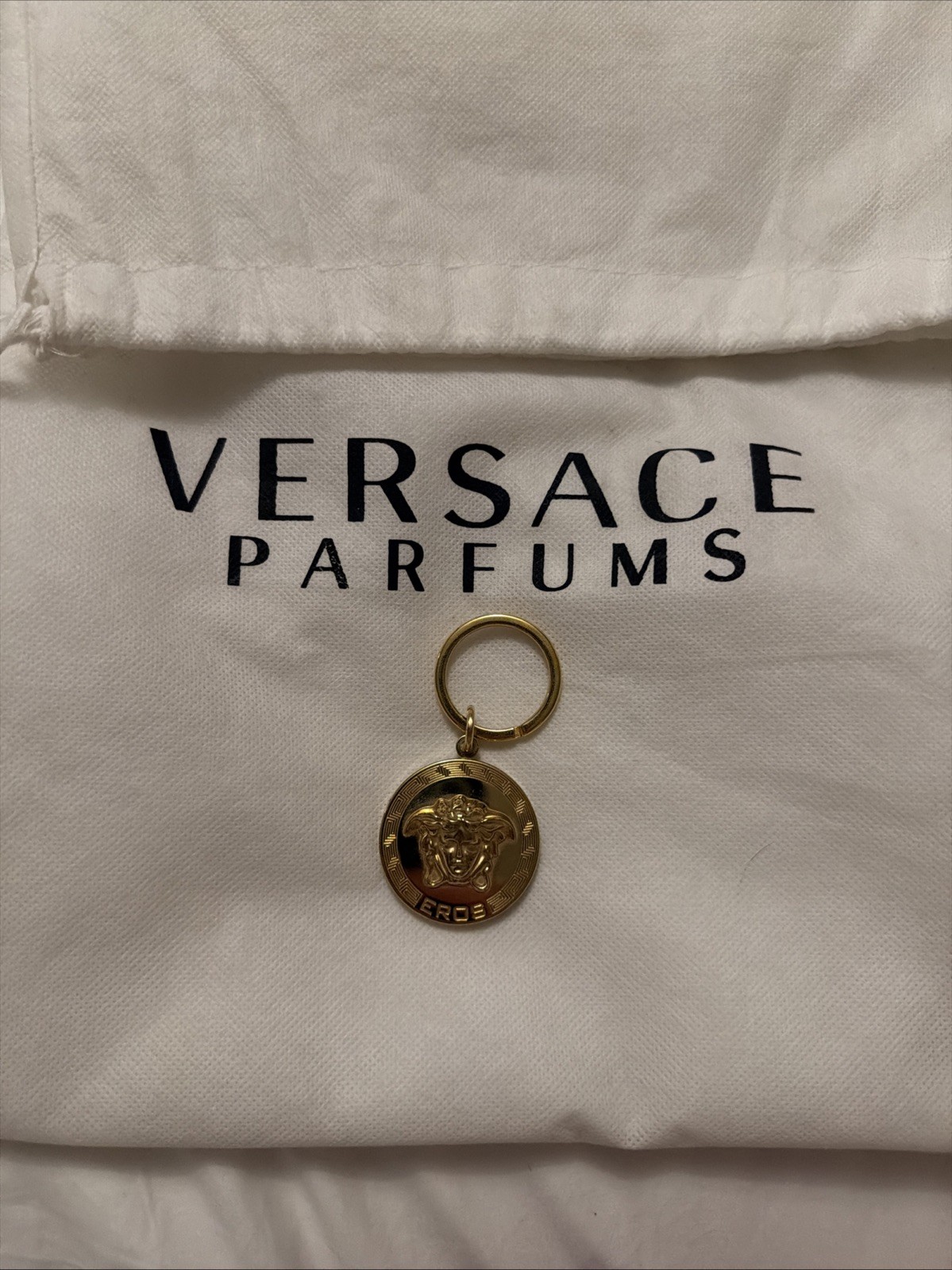 Versace Medusa Gold Medallion Keychain