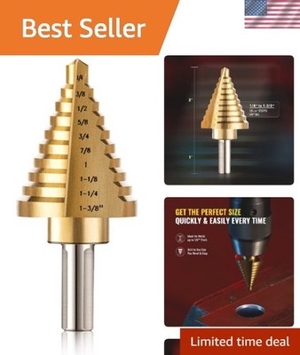 Efficient 10 Sizes Step Drill Bits - HSS & Titanium for All Your Drilling Needs