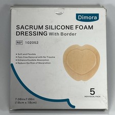 Dimora Wound Dressing Sacrum Silicone Foam Bandages Adhesive Border 7.08"x7.08