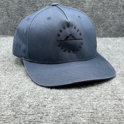 Mountain Standard Hat Cap Snap Back Navy Blue Embroidered Outdoor Mens Hike Camp