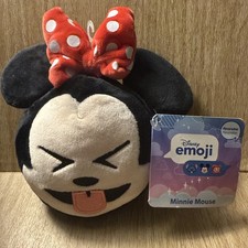 MINNIE MOUSE EMOJI Reversible, 6" Disney Plush Tags Kiss Laughing Mini Pillow