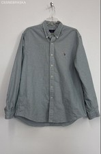 Polo Ralph Lauren Green/White check men's long-sleeve button-down shirt -Size XL