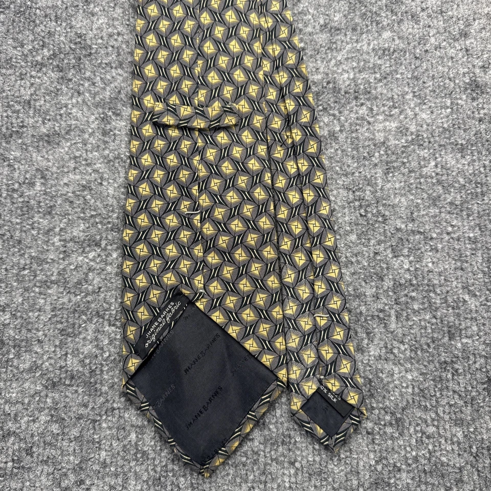 JHANE BARNES Men's 100% Silk Necktie JAPAN Designer Geometric Multi-Color EUC Foto 2 de 4