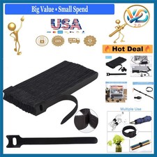 Nylon 60 Pcs Reusable Cable Ties 6in Wire Organizer Adjustable Hook Loop