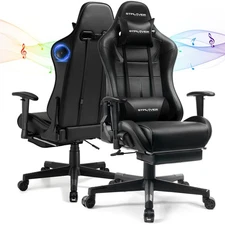 GTPLAYER Gaming Chair with Speakers, Video Game Chairs GTRacing (Black)