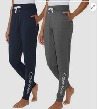 Calvin Klein Womens 2 Pack French Terry Joggers Pants Blue / Gray, Smalll NWT