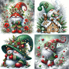 Christmas Diamond Art Kits for Adults,5D Gnome Diamond Art - 4 Pack for Begin...