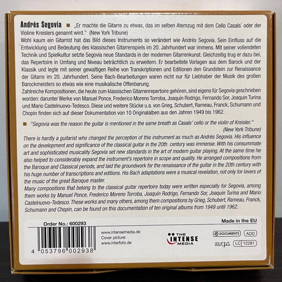 ANDRES SEGOVIA - Milestones Of Maestro (10 Disc Box Set) (EU) - Compact Disc CD - Image 3 of 4
