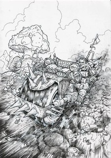 Judge Dredd Megazine #443: Death Cap Cover Original Art A3 by Pye Parr