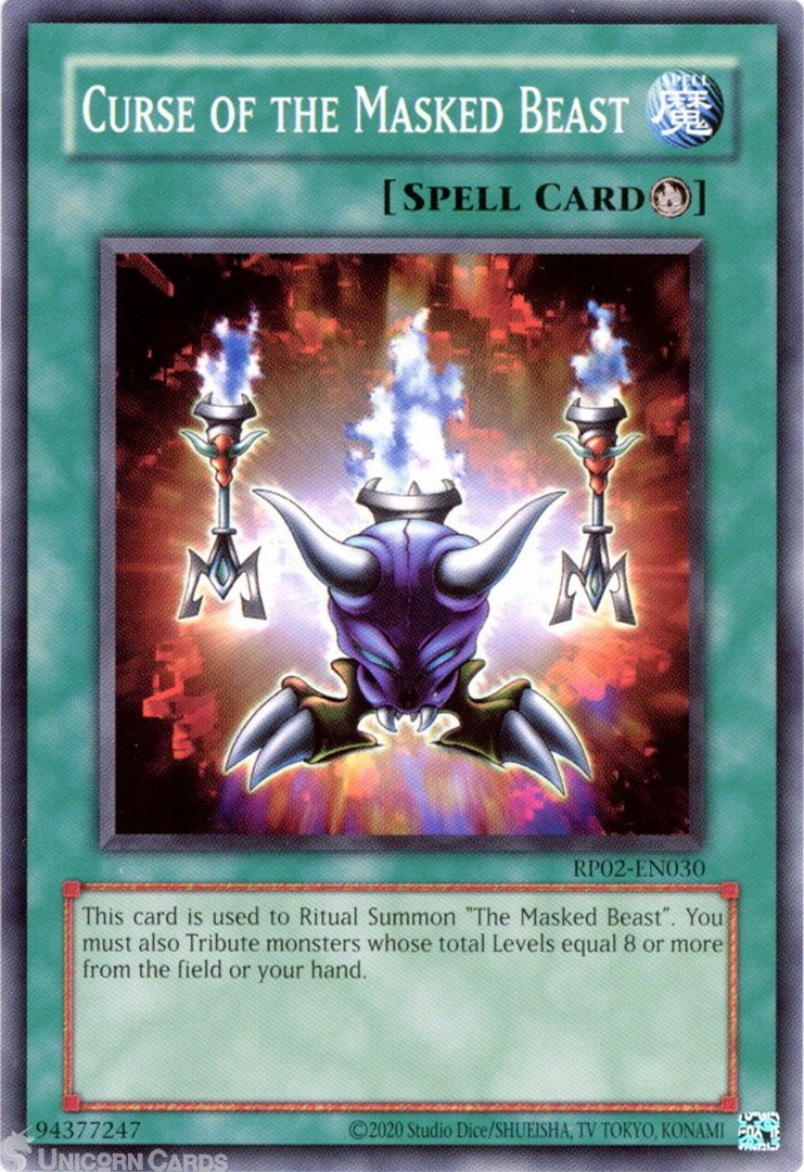 RP02-EN030 Curse of the Masked Beast : Common UNL Edition Mint YuGiOh Card