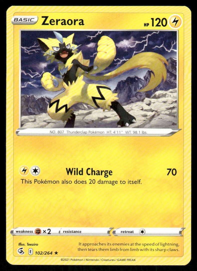 Zeraora 102/264 - Fusion Strike - Rare NM