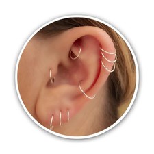 Small Gold Tragus Huggie Hoop Earrings for Women Cartilage Nose Helix