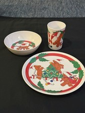 Vintage ANACAPA 3 Pc Child  s Dish Set Melamine Dinner Lunch   