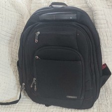 Samsonite Backpack Black Canvas Laptop Tablet Bag Multi Pockets TSA Friendly VGC