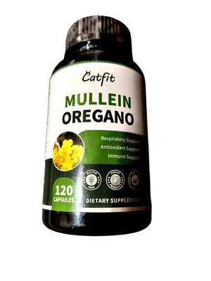 Mullein Oregano Oil Capsules for Lungs Detox-7 in 1 Herbal Mullein Leaf Extract