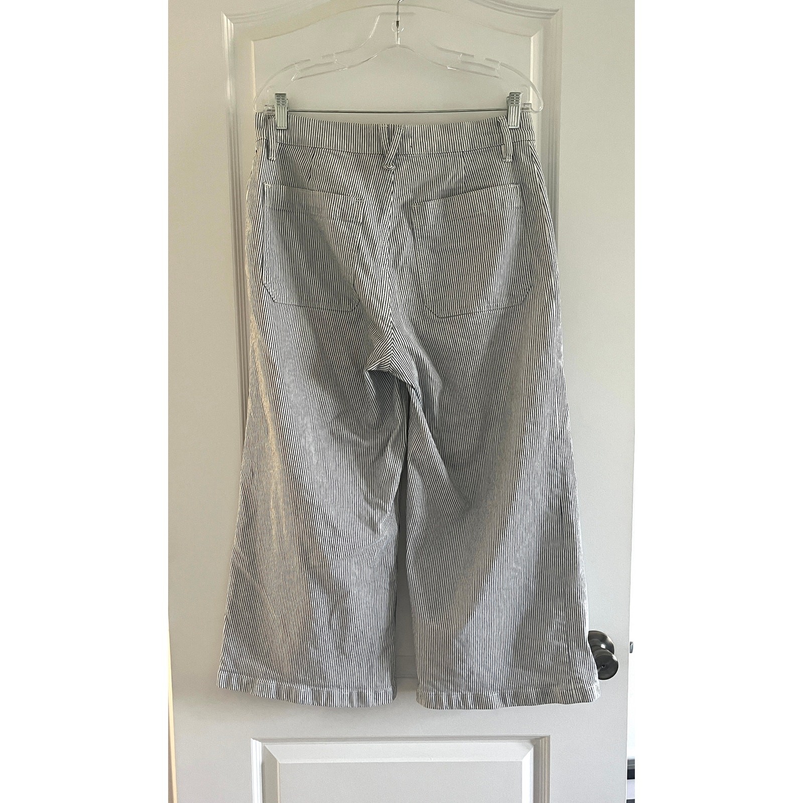 J. Crew Striped patch pocket wide leg cropped pant - image 3