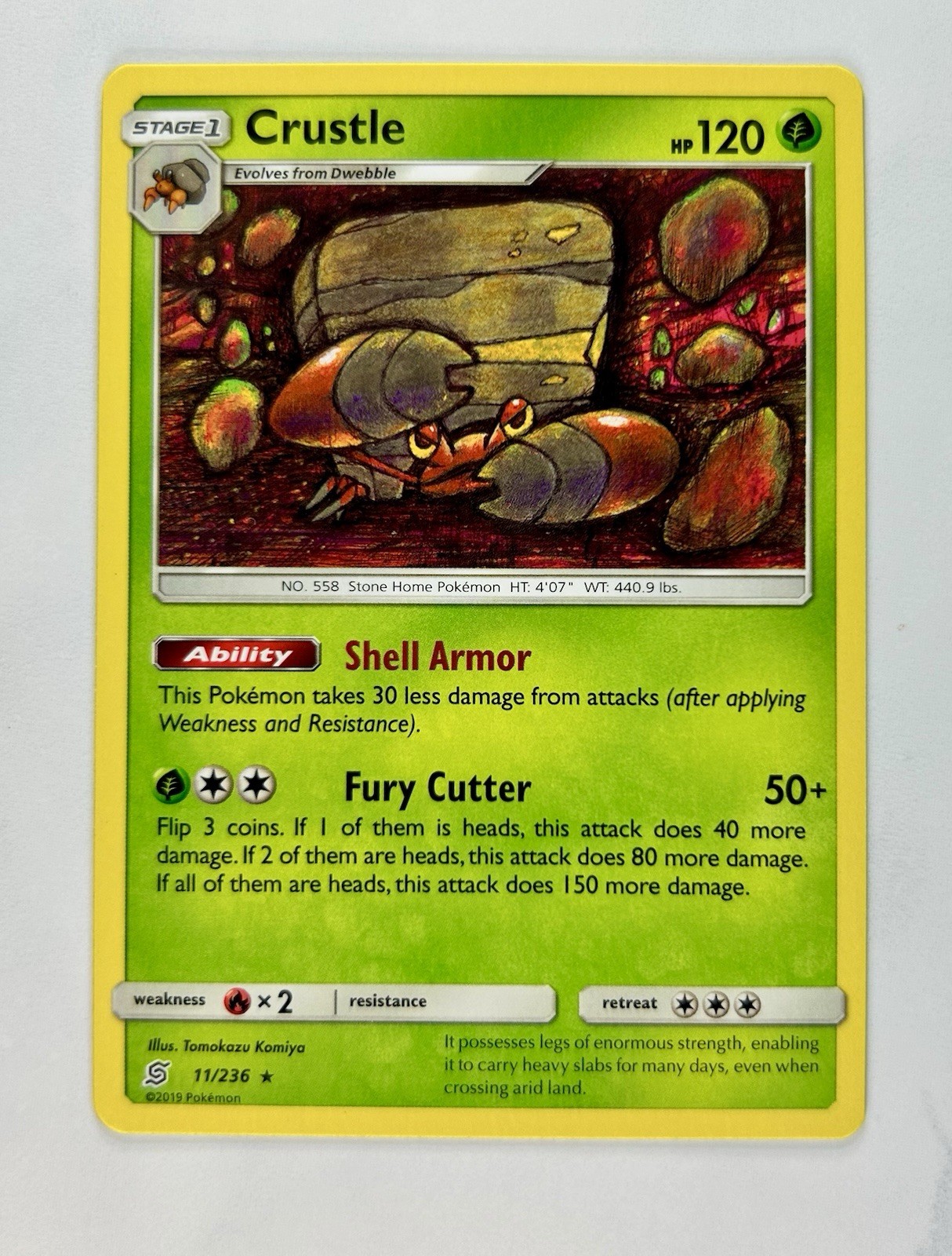 Crustle 2019 Pokemon SM Unified Minds Rare #11/236 * Near Mint * Komiya
