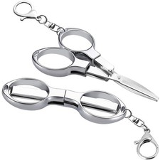 Folding Scissors, 2 Pcs Keychain Scissors, Safety Portable Travel Scissors,St...