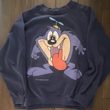 Vintage Warner Bros Tasmanian Devil Looney Tunes Fleece Graphic Sweatshirt