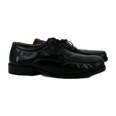 Bugatti Herren Halbschuhe Gr.45 Schwarz Leder Extra Wide Karree Flach