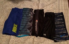 5 Lot Boys Shorts Youth Size L Under Armour, Nike, Champion Athletic and Swim