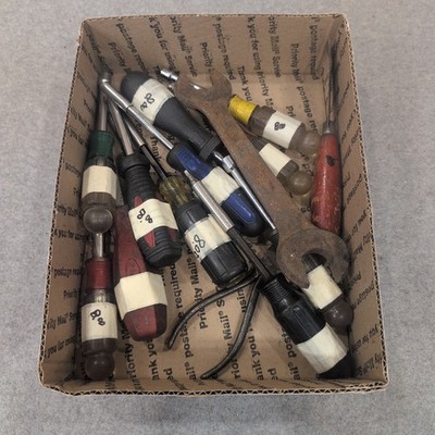Assorted Hand Tool Lot Screwdrivers Wrench Wire Cutters Mixed Brands DIY Repair