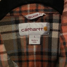 Carhartt Plaid Flannel Button-Front Shirt Men's L Relaxed Fit Cotton Workwear