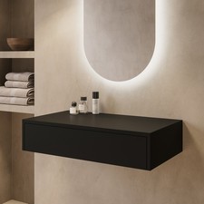 800mm Black Wall Hung Countertop Vanity Unit - Lugo BeBa_28142