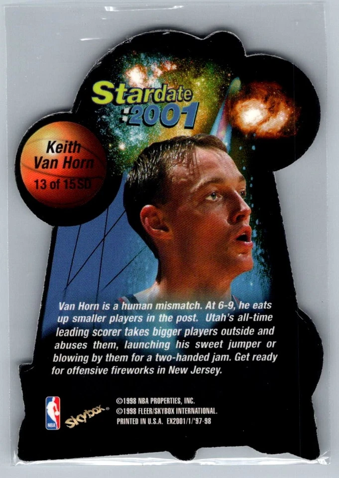 1997-98 E-X2001 Keith Van Horn #13 SD Star Date Die Cut New Jersey Nets - Image 2 of 2