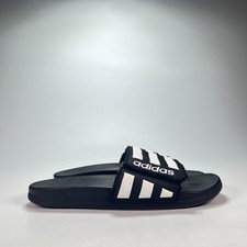 Adidas Adilette Black White Slip On Shower Slides Sandals EG1879 Youth Size 6