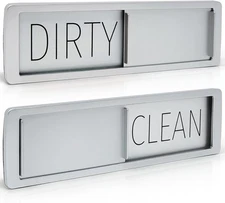 MIMILU Dishwasher Magnet Clean Dirty Sign by 7x2x0.24, Silver and Black 