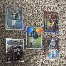 Topps Chrome NFL Refractor Card Lot (5) 2025 Thomas Jr. Wilson Davis Mixon Brown