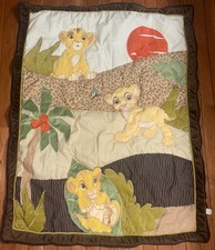 Disney Lion King Baby Crib Set Comforter Quilt 3D Print Simba, Clean, VTG T14
