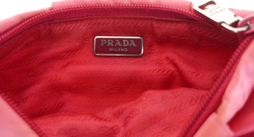 Pochette pochette da polso vintage PRADA rosa nylon pelle Italia - Foto 8 di 11
