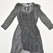 Banana Republic Women's Fit & Flare Sheer Dress Polyester Multicolor Size M