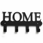 Schlüsselbrett Schlüsselleiste Schlüsselablage Home Metall Schwarz Matt