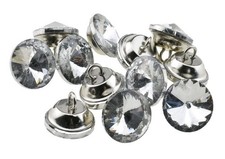 Crystal Bling 12 Psc. UPHOLSTERY BUTTONS WITH RING 18 mm/0.7"