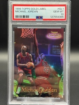 MICHAEL JORDAN 1998 TOPPS GOLD LABEL #GL1 GEM MINT PSA 10