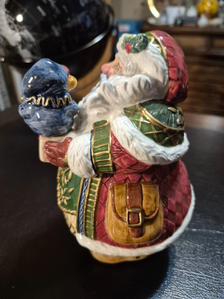 Fitz And Floyd Jolly Ole St. Nick Caja con Tapa Tarro de Caramelos de Santa con Caja de 8" Usado en Excelente Condición Foto 2 de 4