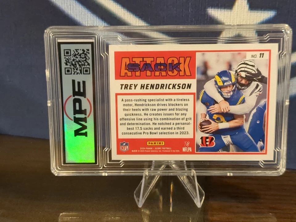 2024 Score - Sack Attack Trey Hendrickson #11 Purple MINT+ 9.5!! - Image 4 of 4
