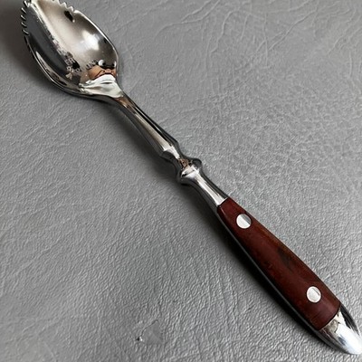 Dad's Fruit Spoon Grapefruit Stainless Steel Wood Tone Handle Serrated Gift