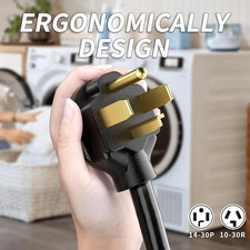 1.5FT 4 Prong to 3 Dryer Adapter NEMA 14-30P Male 10-30R Female Plug Outlet STW