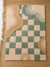 Hand Tufted Rug New Zealand Wool Modern Geometric Abstract Pattern Carpet Rug