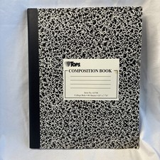 TOPS 63798 Composition Book, 9-3/4" x 7-1/2", College Rule, Black Marble Cover