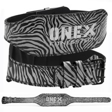 Weight Lifting Belt Gym Back Support Squat Deadlift Training XL Zebra Leather