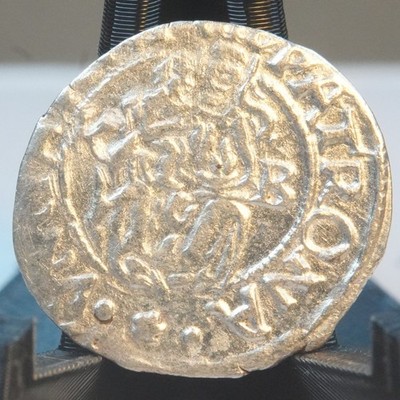 Hungary 1570 Medieval Denier coin, Maximilian I, Madonna & Child