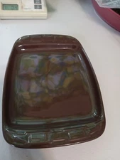 Longaberger Pottery Chocolate Appetizer Tray - 9 1/2" x 7"