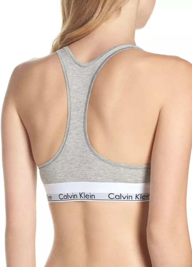 Calvin Klein Gray Modern Cotton Blend Racerback Bralette Women's