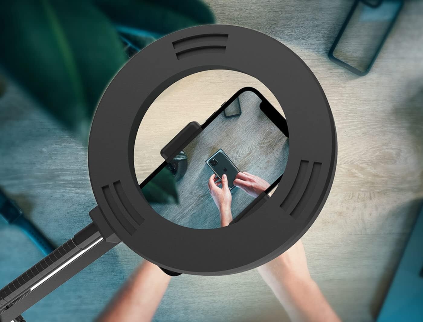 6-Inch Dimmable Ring Light with Adjustable Phone Arm for Streaming and Recording