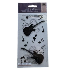 Sticko Stickers SILHOUETTE GUITAR Music Note Scrapbooking EK Success 10 Pieces